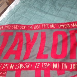 Taylor Swift Lyrics concert scarf! Silky grey/red